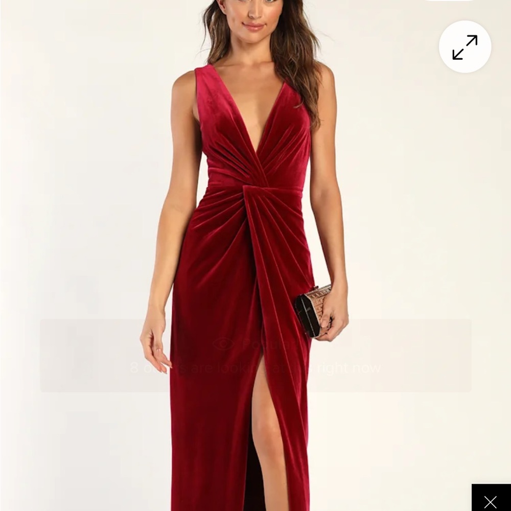 Lulu's Red Velvet Maxi Dress
